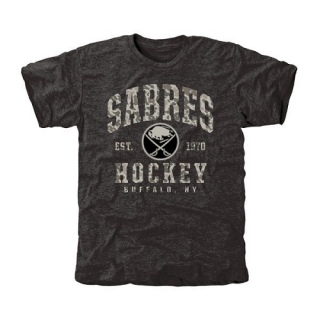 Men's Buffalo Sabres Camo Stack Tri-Blend T-Shirt - Black