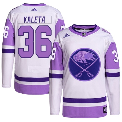 Men's Patrick Kaleta Buffalo Sabres Adidas Hockey Fights Cancer Primegreen Jersey - Authentic White/Purple