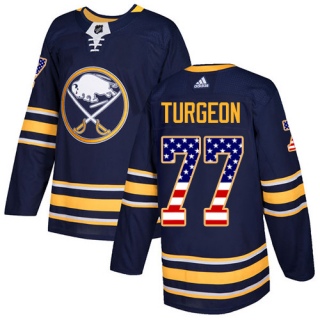 Men's Pierre Turgeon Buffalo Sabres Adidas USA Flag Fashion Jersey - Authentic Navy Blue