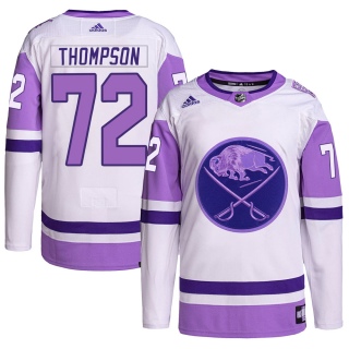 Men's Tage Thompson Buffalo Sabres Adidas Hockey Fights Cancer Primegreen Jersey - Authentic White/Purple