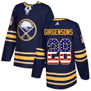 Men's Zemgus Girgensons Buffalo Sabres Adidas USA Flag Fashion Jersey - Authentic Navy Blue