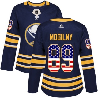 Women's Alexander Mogilny Buffalo Sabres Adidas USA Flag Fashion Jersey - Authentic Navy Blue