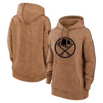 Women's Buffalo Sabres 2023 Salute to Service Pullover Hoodie - Brown