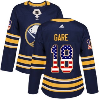 Women's Danny Gare Buffalo Sabres Adidas USA Flag Fashion Jersey - Authentic Navy Blue