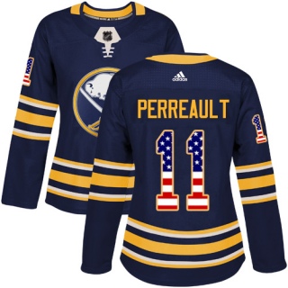 Women's Gilbert Perreault Buffalo Sabres Adidas USA Flag Fashion Jersey - Authentic Navy Blue