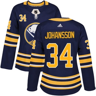 Women's Jonas Johansson Buffalo Sabres Adidas Home Jersey - Authentic Navy