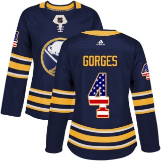 Women's Josh Gorges Buffalo Sabres Adidas USA Flag Fashion Jersey - Authentic Navy Blue