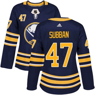 Women's Malcolm Subban Buffalo Sabres Adidas Home Jersey - Authentic Navy