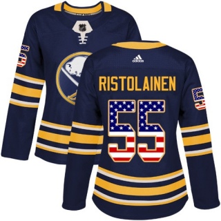 Women's Rasmus Ristolainen Buffalo Sabres Adidas USA Flag Fashion Jersey - Authentic Navy Blue