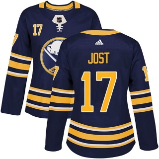 Women's Tyson Jost Buffalo Sabres Adidas Home Jersey - Authentic Navy