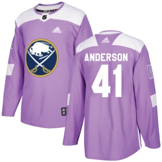 Youth Craig Anderson Buffalo Sabres Adidas Fights Cancer Practice Jersey - Authentic Purple