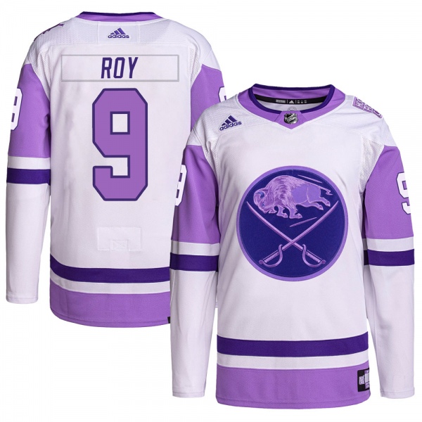 Youth Derek Roy Buffalo Sabres Adidas Hockey Fights Cancer Primegreen Jersey - Authentic White/Purple