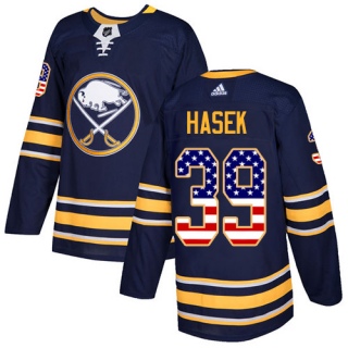 Youth Dominik Hasek Buffalo Sabres Adidas USA Flag Fashion Jersey - Authentic Navy Blue