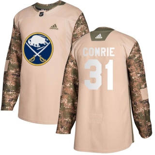 Youth Eric Comrie Buffalo Sabres Adidas Veterans Day Practice Jersey - Authentic Camo
