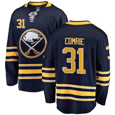 Youth Eric Comrie Buffalo Sabres Fanatics Branded Home Jersey - Breakaway Navy Blue