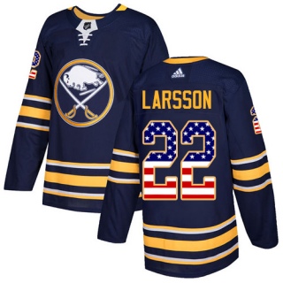 Youth Johan Larsson Buffalo Sabres Adidas USA Flag Fashion Jersey - Authentic Navy Blue
