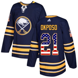 Youth Kyle Okposo Buffalo Sabres Adidas USA Flag Fashion Jersey - Authentic Navy Blue