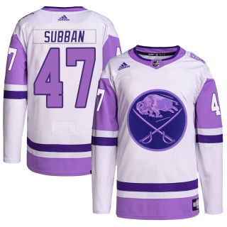 Youth Malcolm Subban Buffalo Sabres Adidas Hockey Fights Cancer Primegreen Jersey - Authentic White/Purple