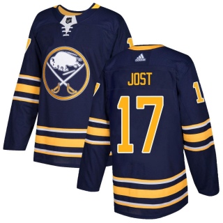Youth Tyson Jost Buffalo Sabres Adidas Home Jersey - Authentic Navy