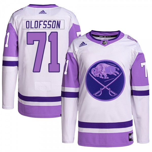 Youth Victor Olofsson Buffalo Sabres Adidas Hockey Fights Cancer Primegreen Jersey - Authentic White/Purple